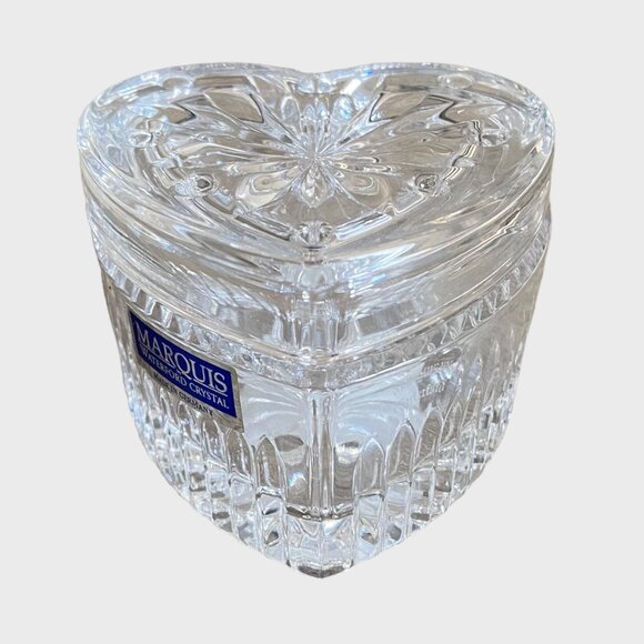 Marquis Waterford Crystal Covered Heart Box 3'' Jewelry Trinkets New Opened Box - Picture 5 of 14